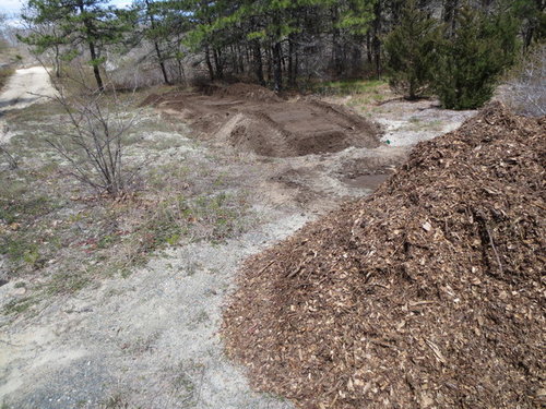 Loam delivered and berm shaped with bobcat.